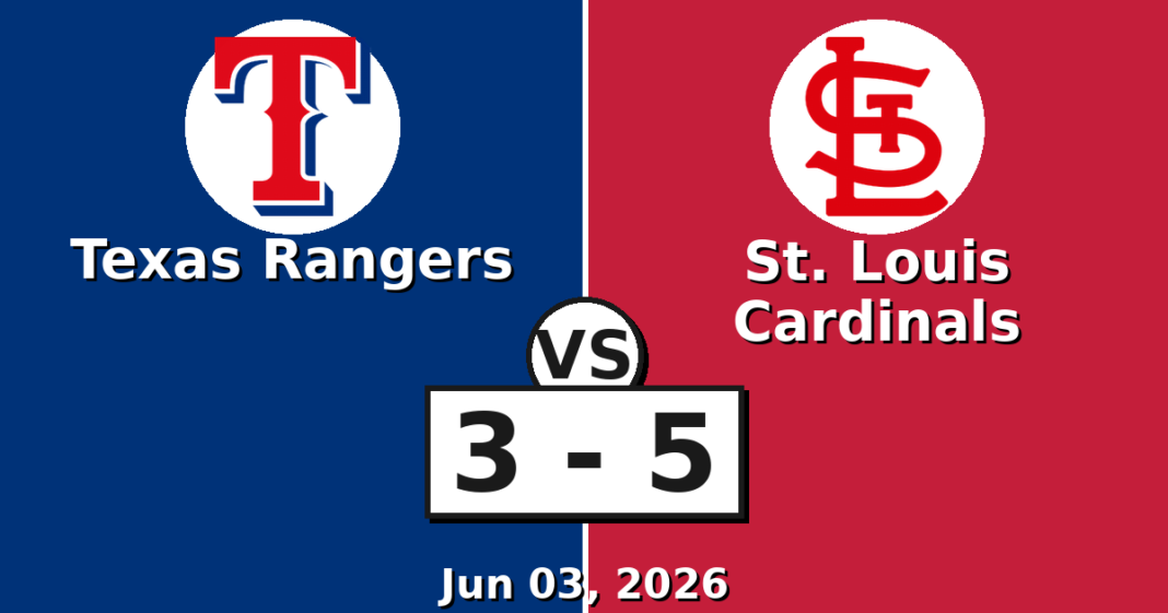 Texas Rangers vs St. Louis Cardinals Match Player Stats (Jun 03, 2026) Texas Rangers vs St. Louis Cardinals Match Player Stats