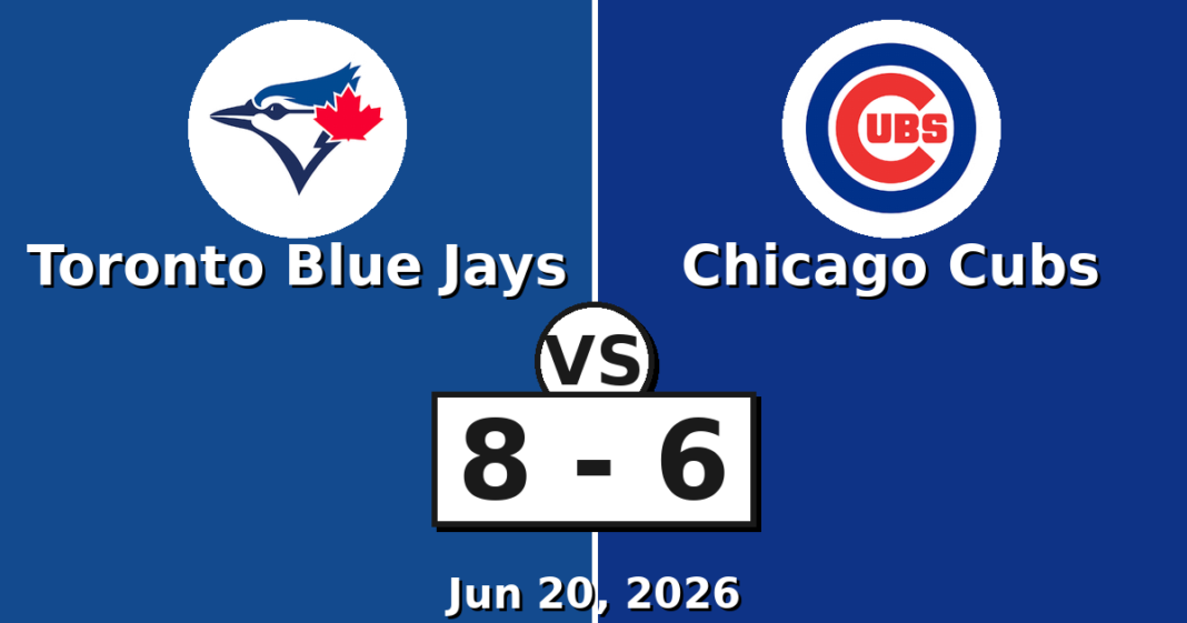 Toronto Blue Jays vs Chicago Cubs Match Player Stats (Jun 20, 2026) Toronto Blue Jays vs Chicago Cubs Match Player Stats