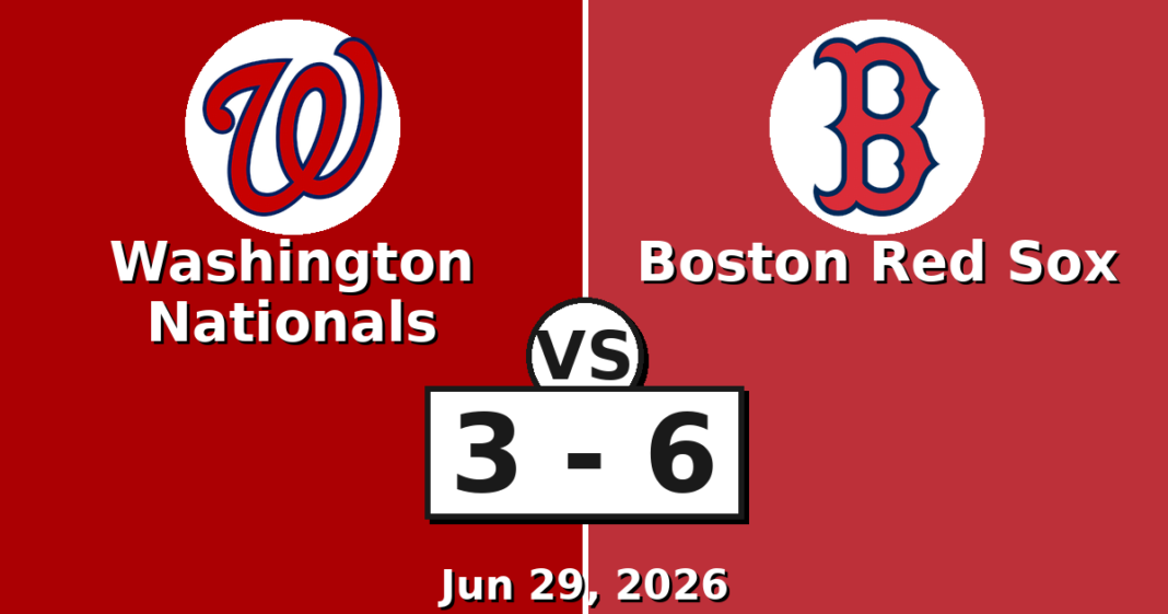 Washington Nationals vs Boston Red Sox Match Player Stats