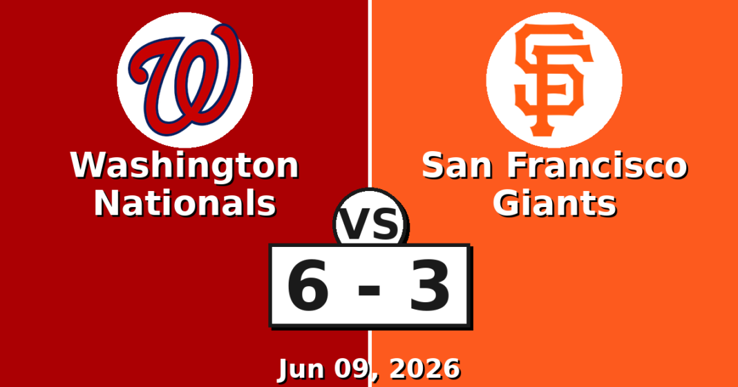 Washington Nationals vs San Francisco Giants Match Player Stats (Jun 09, 2026) Washington Nationals vs San Francisco Giants Match Player Stats