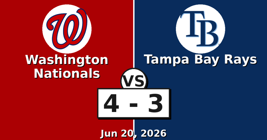 Washington Nationals vs Tampa Bay Rays Match Player Stats