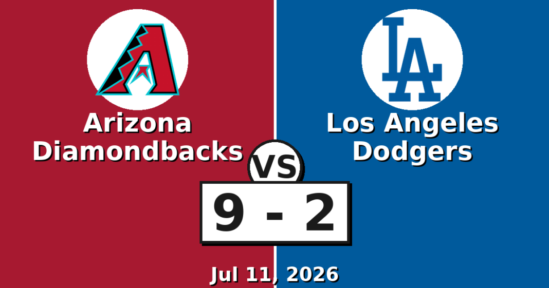 Arizona Diamondbacks vs Los Angeles Dodgers Match Player Stats