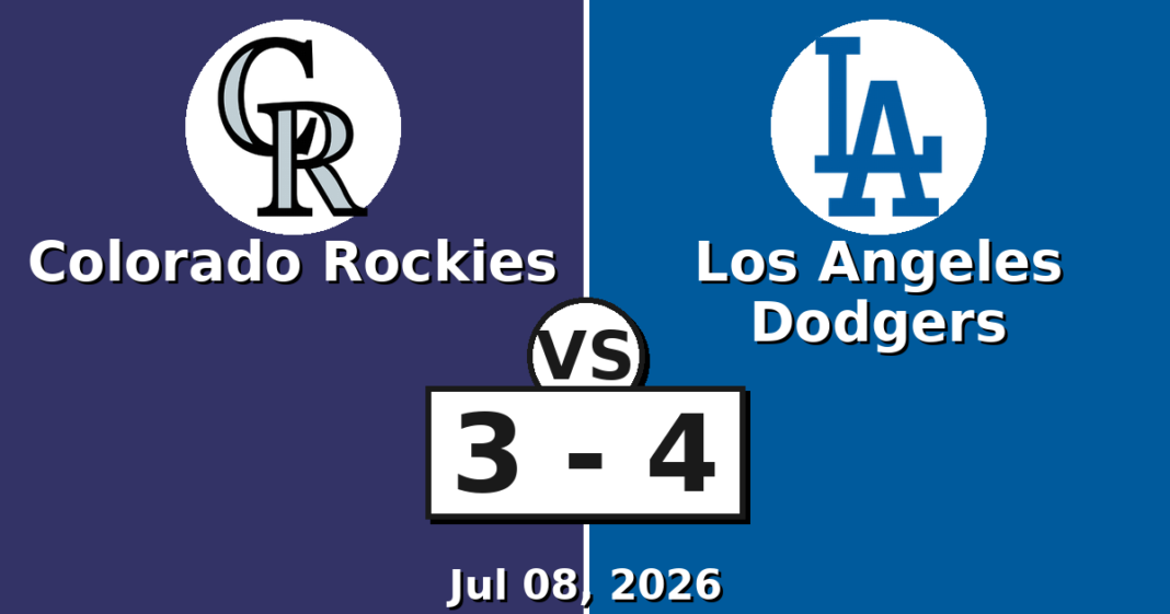Colorado Rockies vs Los Angeles Dodgers Match Player Stats