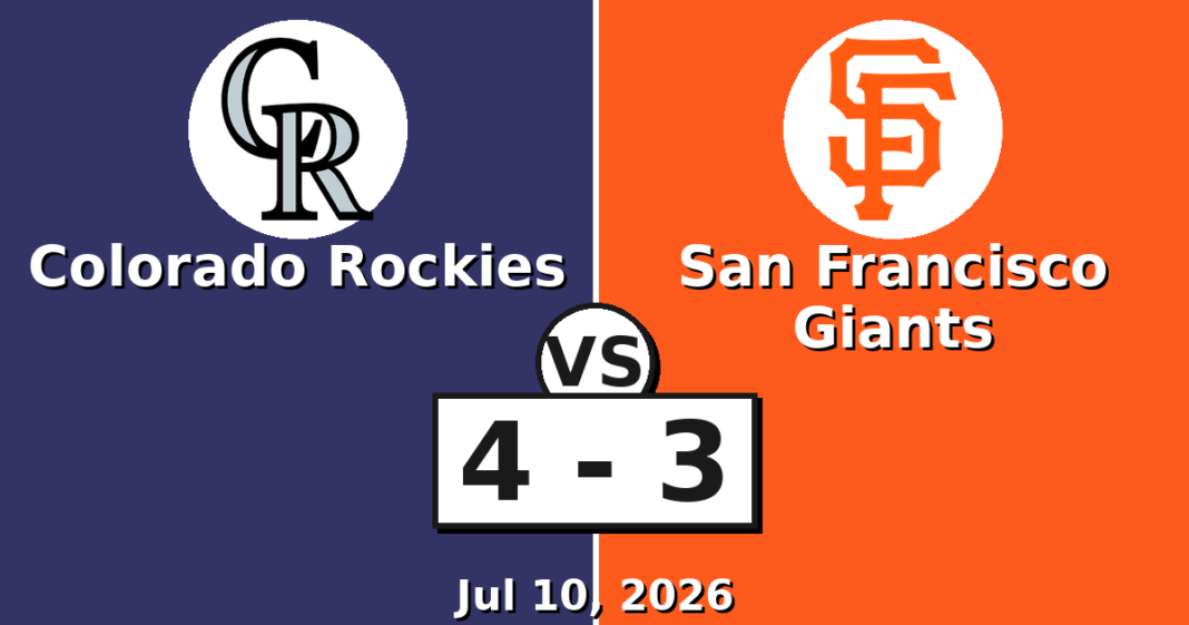 Colorado Rockies vs San Francisco Giants Match Player Stats