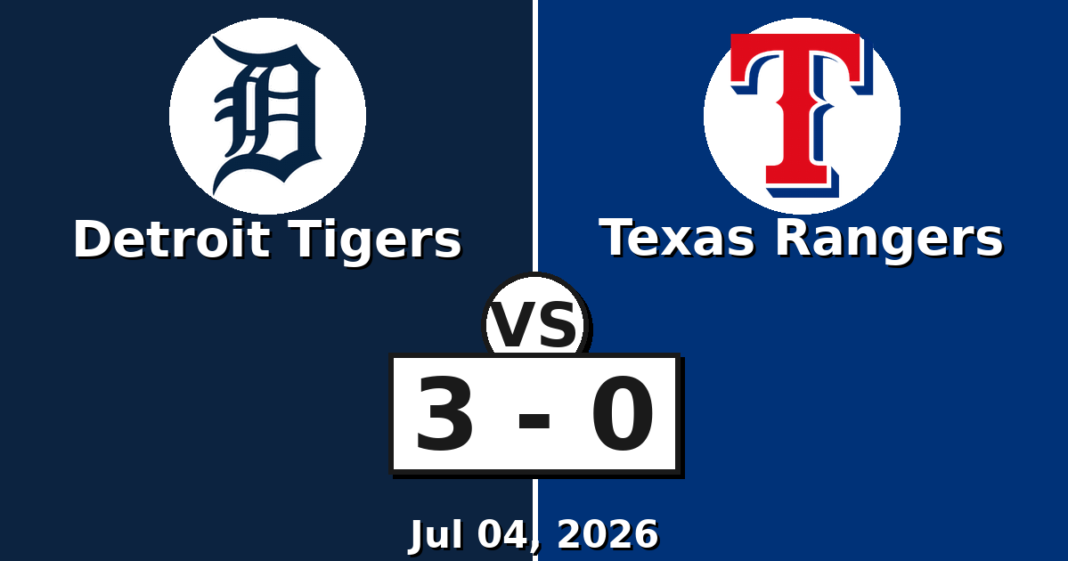 Detroit Tigers vs Texas Rangers Match Player Stats