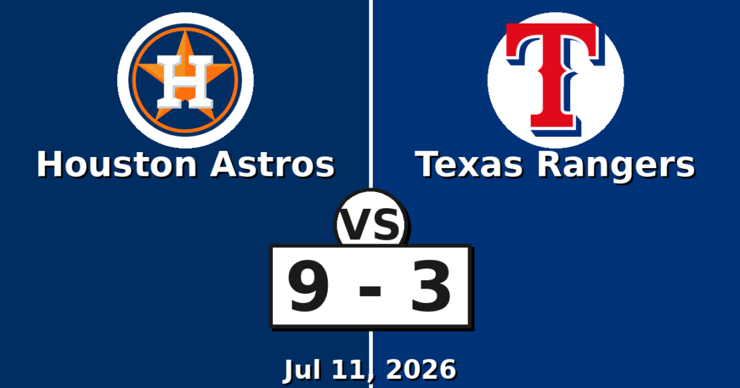 Houston Astros vs Texas Rangers Match Player Stats