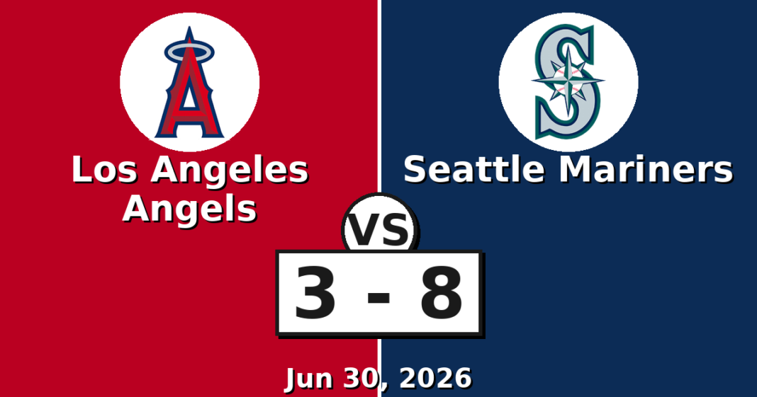 Los Angeles Angels vs Seattle Mariners Match Player Stats