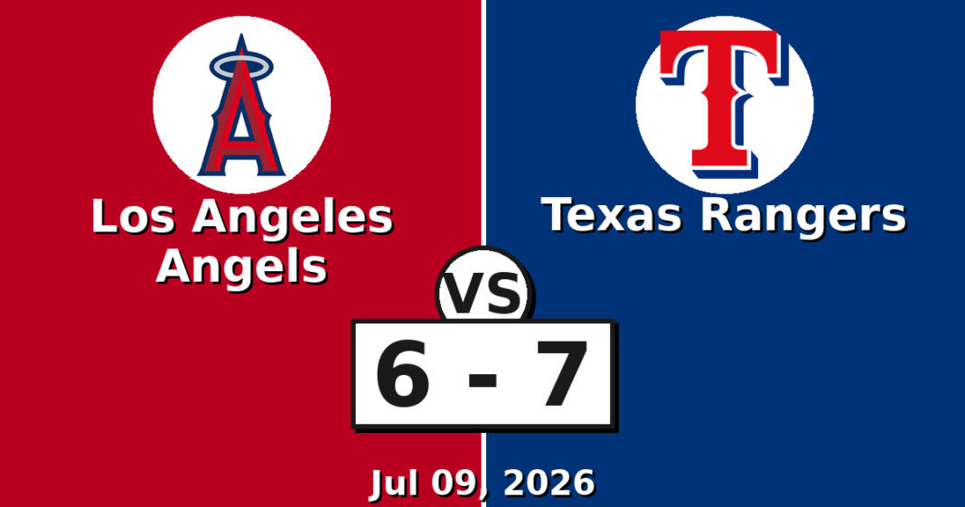 Los Angeles Angels vs Texas Rangers Match Player Stats