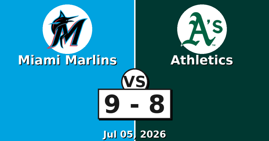 Miami Marlins vs Athletics Match Player Stats