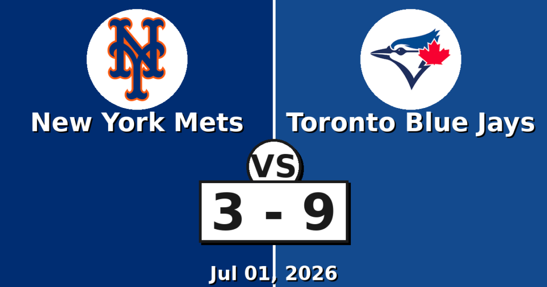 New York Mets vs Toronto Blue Jays Match Player Stats