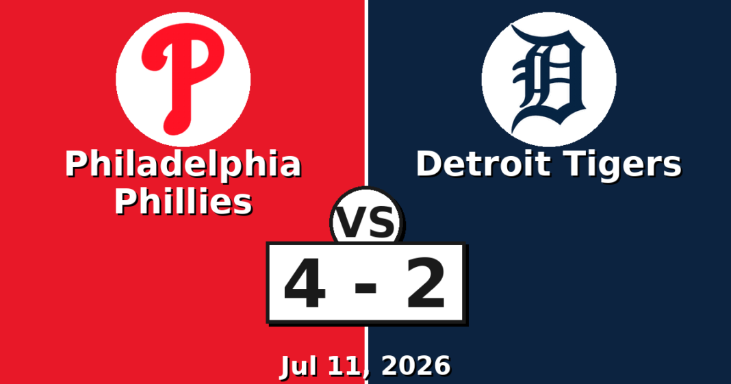 Philadelphia Phillies vs Detroit Tigers Match Player Stats