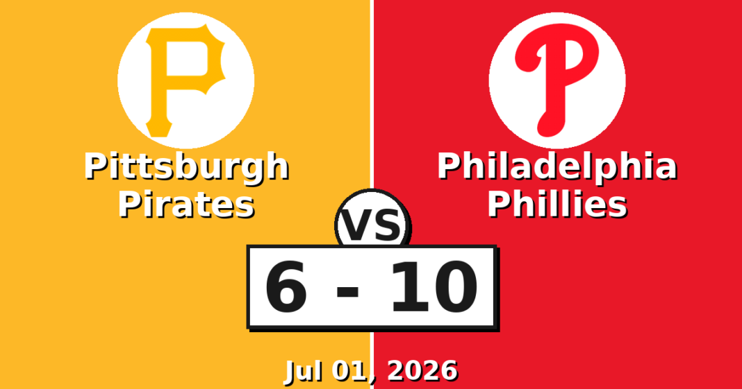 Pittsburgh Pirates vs Philadelphia Phillies Match Player Stats