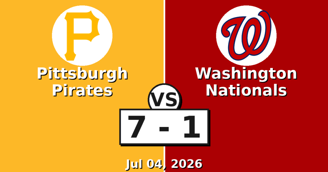 Pittsburgh Pirates vs Washington Nationals Match Player Stats