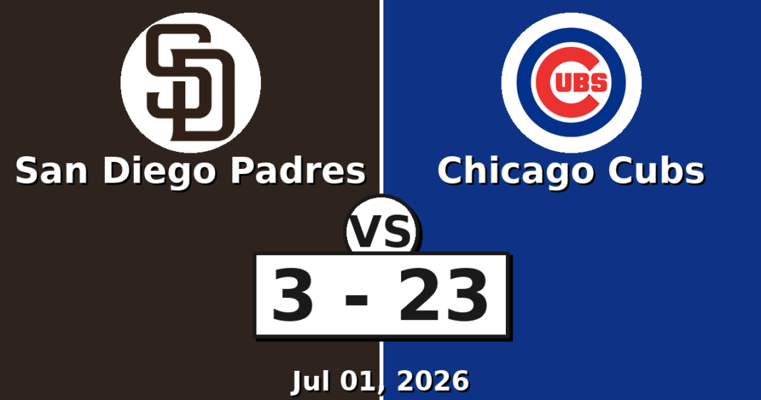 San Diego Padres vs Chicago Cubs Match Player Stats