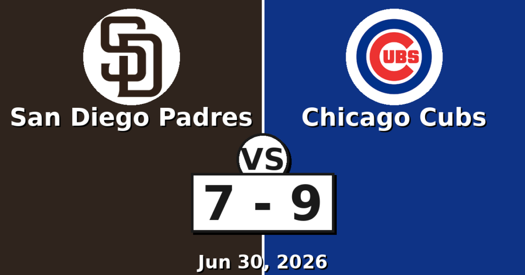 San Diego Padres vs Chicago Cubs Match Player Stats