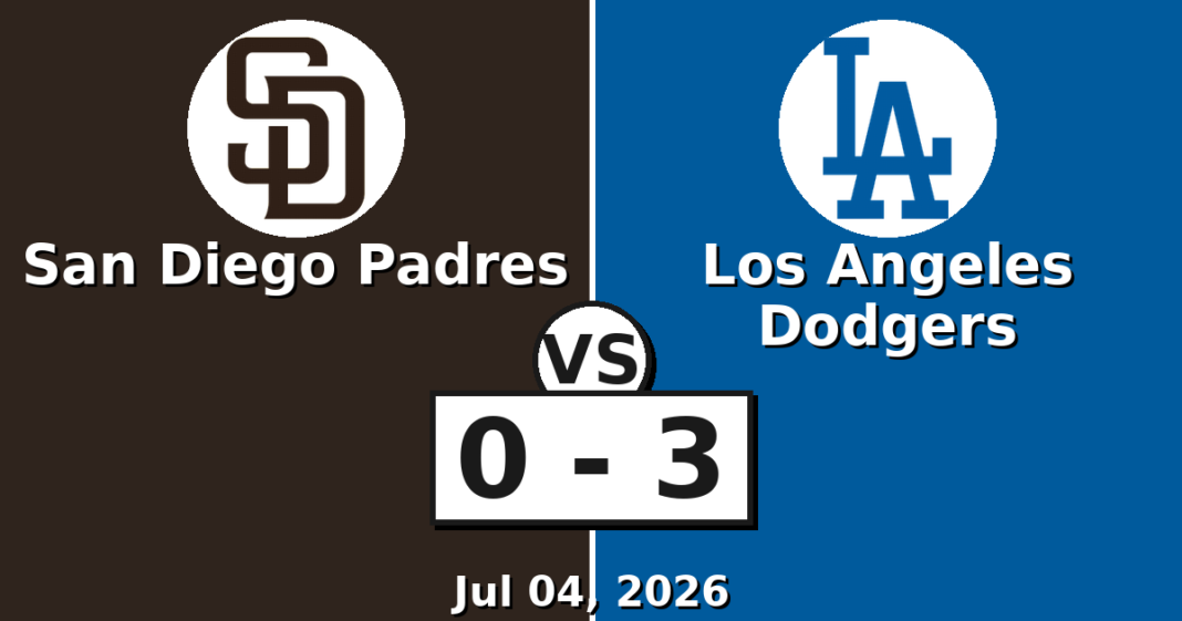 San Diego Padres vs Los Angeles Dodgers Match Player Stats