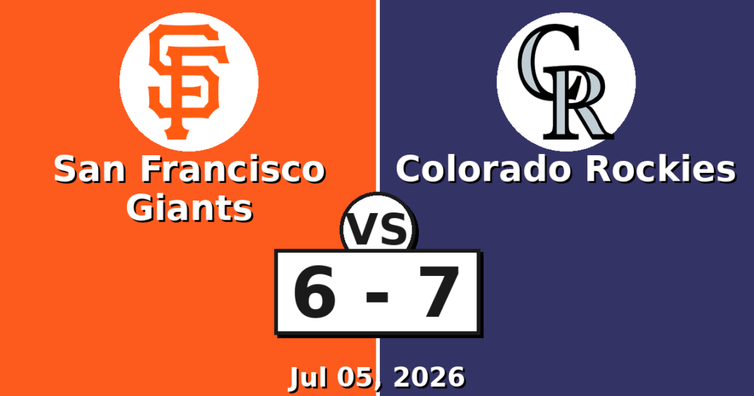 San Francisco Giants vs Colorado Rockies Match Player Stats