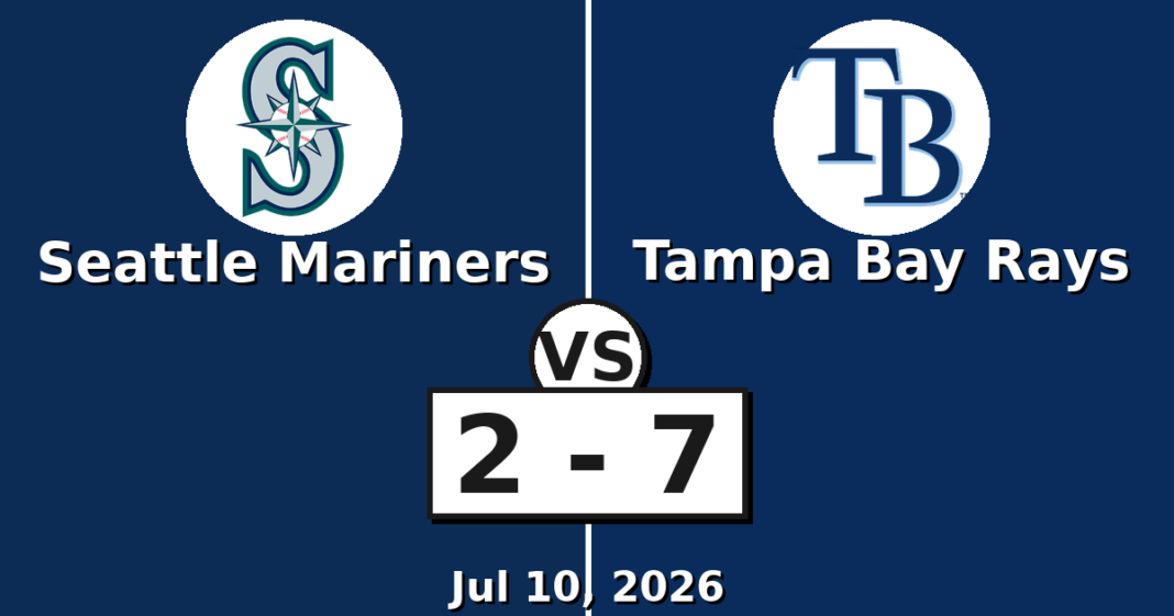 Seattle Mariners vs Tampa Bay Rays Match Player Stats