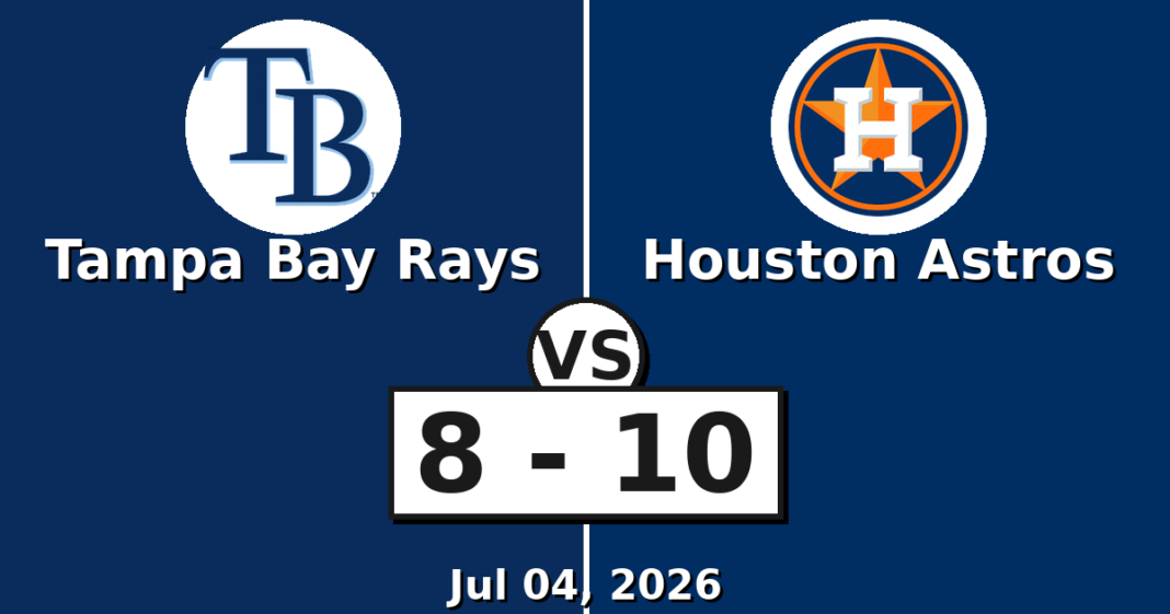 Tampa Bay Rays vs Houston Astros Match Player Stats