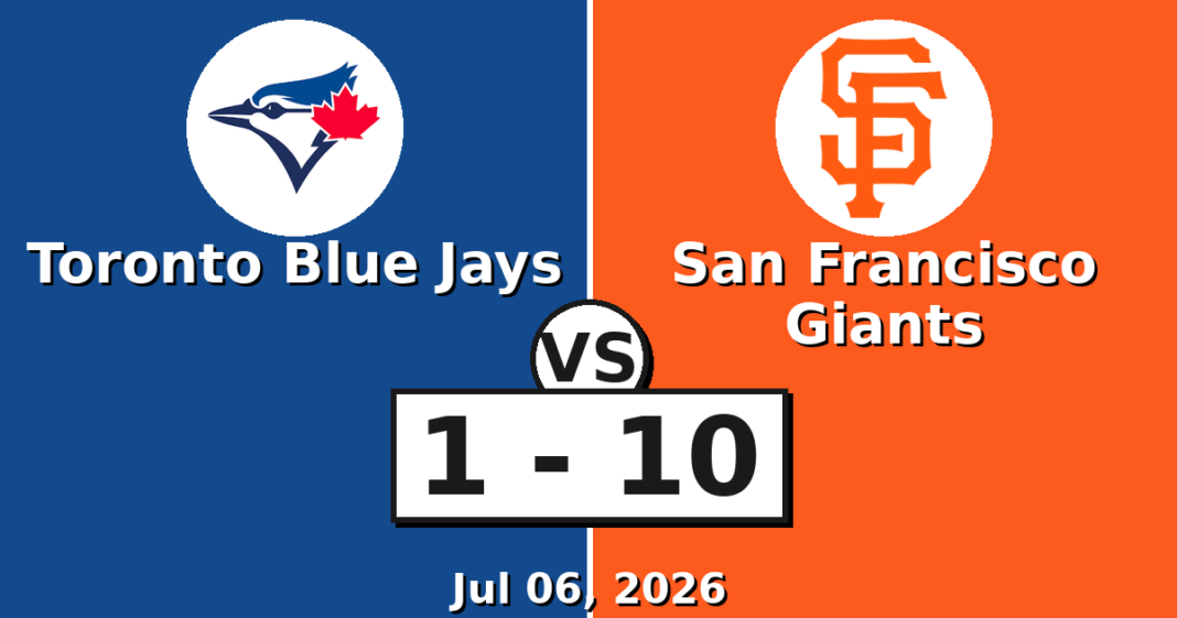 Toronto Blue Jays vs San Francisco Giants Match Player Stats