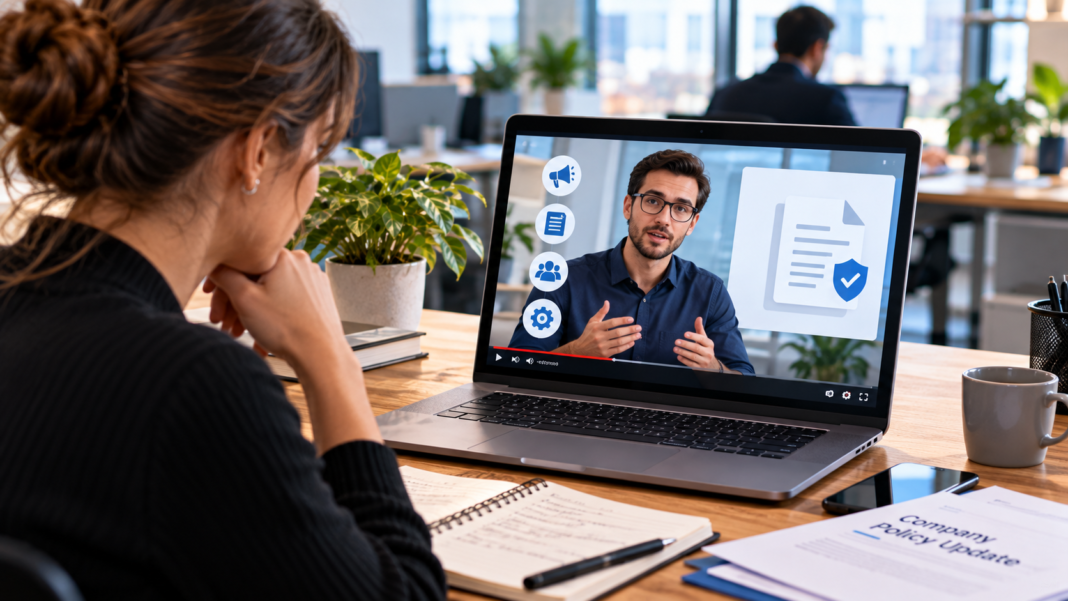 Policy update video: turn a written notice into a short briefing Policy update video